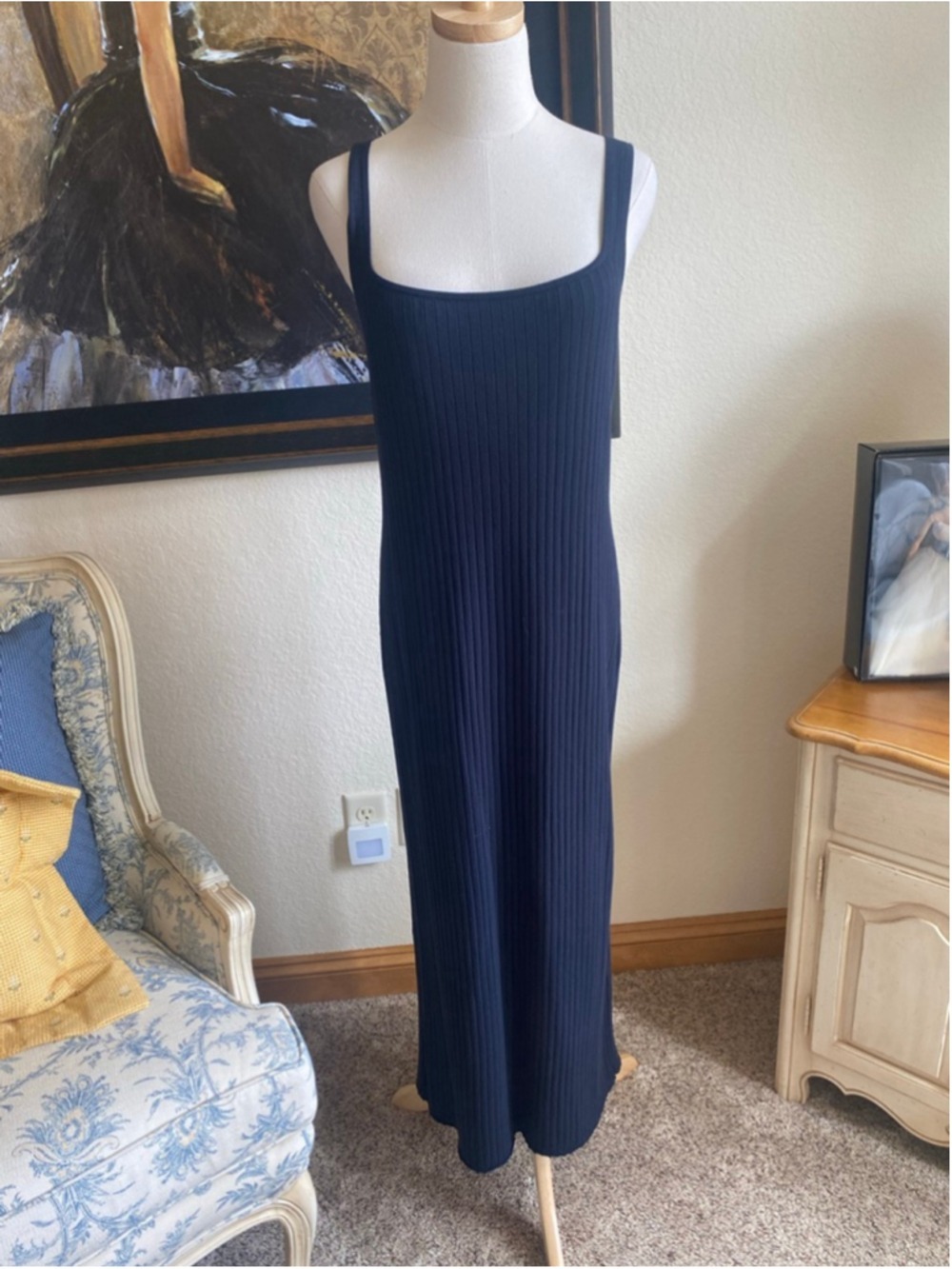 NWT Jenni Kayne Rib Tank Maxi Dress Dark Navy M - Picture 5 of 10